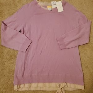 NWT J Crew Cashmere Sweater with Silk Trim M